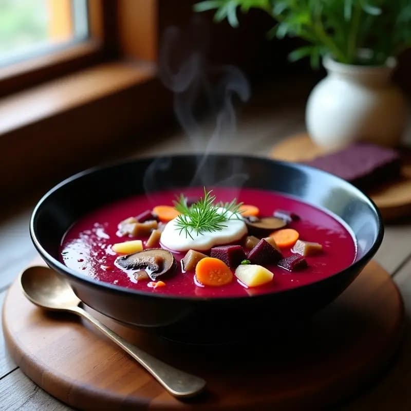 Borscht con Remolacha Fermentada: Sopa Ucraniana Probiótica en Olla Lenta