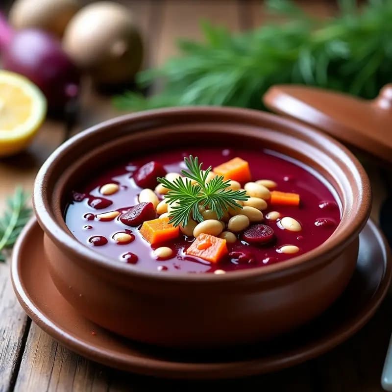 Borscht Ucraniano con Remolacha y Frijoles Blancos: Sopa Vegana y Desintoxicante