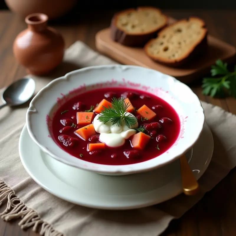 Borscht de Remolacha y Jugo de Vaca: Sopa Ucraniana Rica en Hierro y Vitamina C