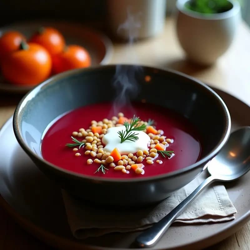 Borscht Ucraniano con Remolacha y Kern: Sopa Caliente y Alta en Fibra