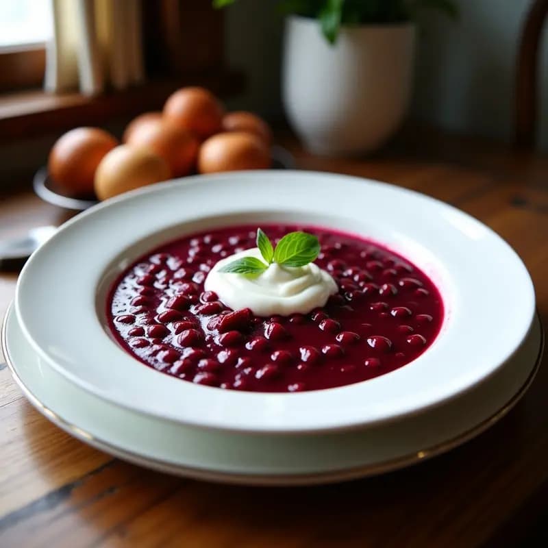 Borscht Rojo de Remolacha y Lentejas: Sopa Rusa Vegana con Crema de Coco