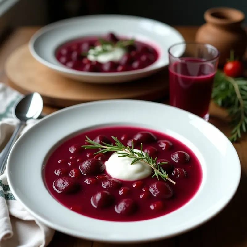 Borscht Polaco de Remolacha y Mejorana: Sopa de Invierno con Crema Agria