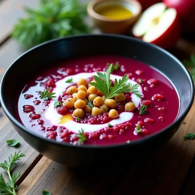 Borscht Ukrainiano con Remolacha y Crema de Yogur: Sopa Fría o Caliente Alta en Nutrientes
