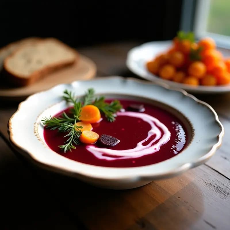 Borscht de Remolacha y Zanahoria con Crema de Anacardos: Sopa Ucraniana Vegana y Alta en Vitamina C