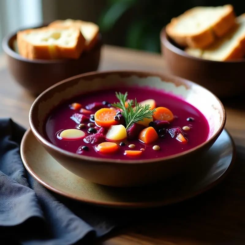 Borschtschedule de Remolacha y Zanahoria: Receta Rusa Vegana y Antes de AD