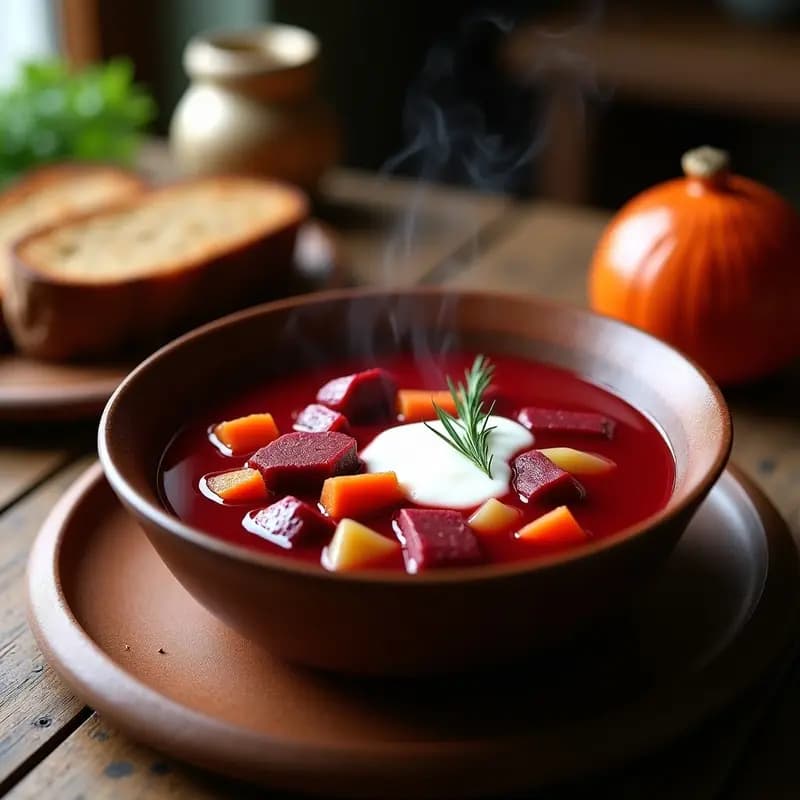 Borscht Ucraniano con Carnes Ahumadas: Receta Tradicional y Reconfortante en Olla Lenta