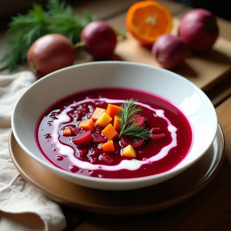 Borscht Ucraniano con Remolacha y Col Fermentada: Sopa Tradicional y Detox