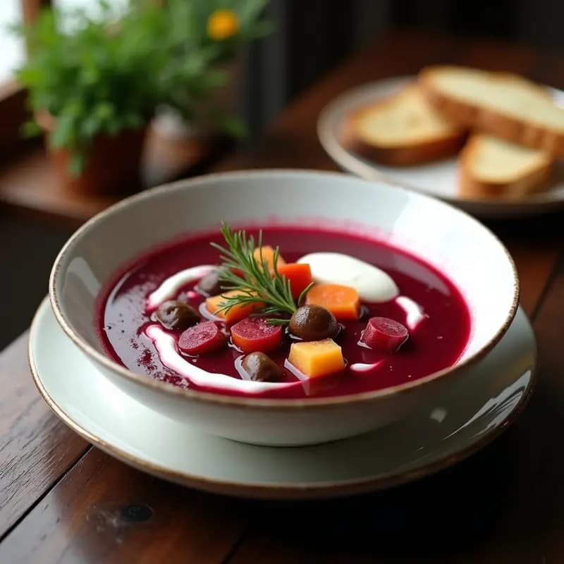 Borscht Ucraniano con Remolacha y Smetana: Sopa Roja Reconfortante y Sin Gluten