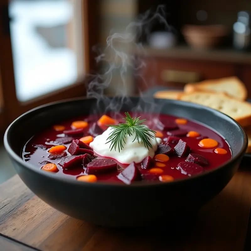 Borscht Ucraniano con Remolacha y Sour Cream Vegano: Receta de Invierno en Olla
