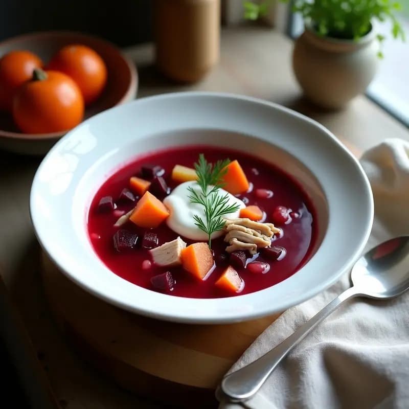 Borscht Ucraniano con Remolacha y Whey de Suero de Leche: Sopa Alta en Proteína