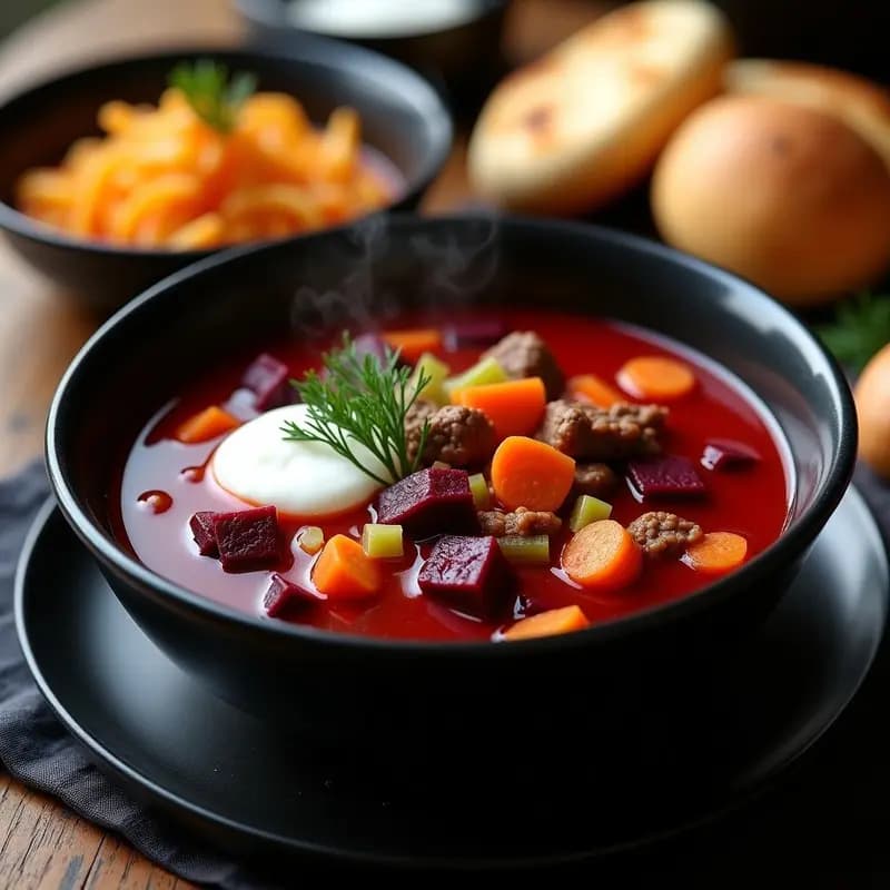 Borscht Uyghur con Cordero y Nan: Sopa China de Remolacha y Especias para Invierno