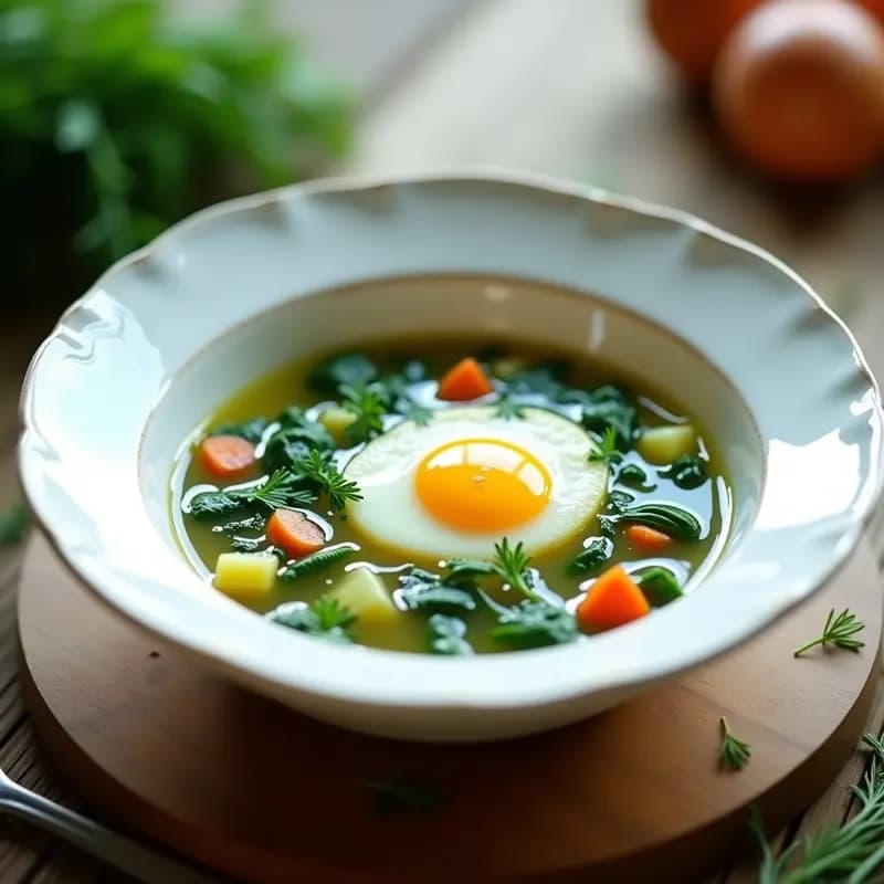Borscht Verde con Espinacas y Huevo: Receta Ucraniana Ligera con Toque Ácido