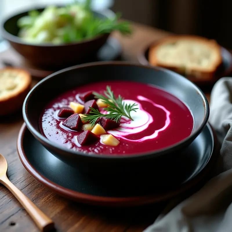 Bortsch Ucraniano con Remolacha y Repolillo: Sopa Vegana y Probiótica con Kéfir