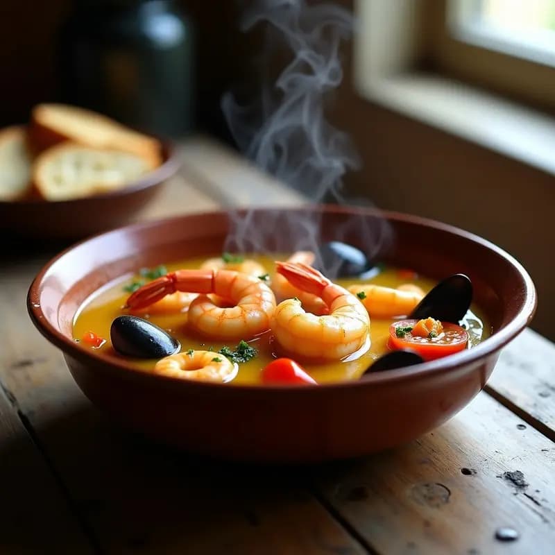 Bouillabaisse de Gambas y Mejillones: Receta Francesa de Marsella en Olla Lenta