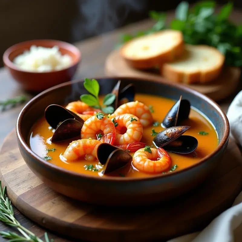 Bouillabaisse de Mariscos con Azafrán: Receta Francesa Tradicional en Olla Exprés