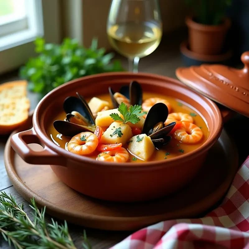 Bouillabaisse Frances de Pescado y Mariscos: Sopa Tradicional de Marsella en 40 Minutos
