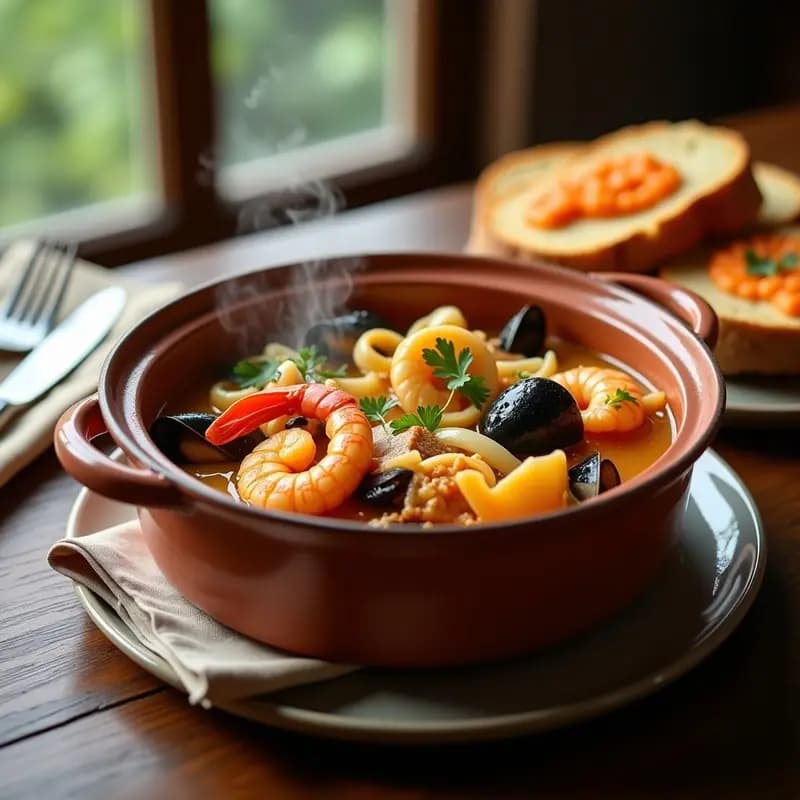 Bouillabaisse Provenzal de Pescado y Mariscos: Receta Francesa para Ocasiones Especiales