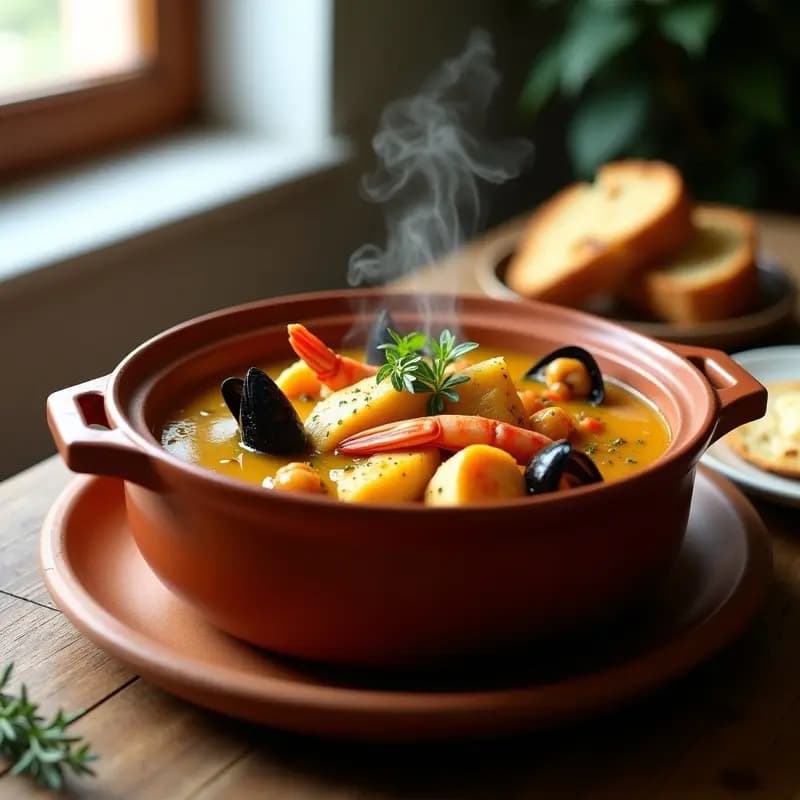 Bouillabaisse de Pescado y Mariscos: Guiso Francés de la Costa Mediterránea en 40 Minutos