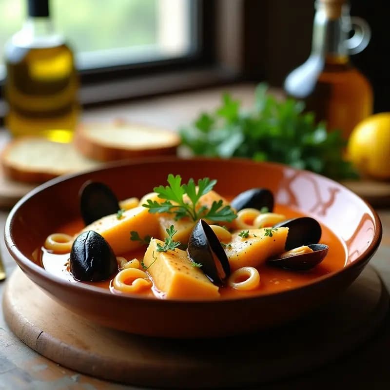 Bouillabaisse Provenzal con Pescados Blancos y Azafrán: Guiso Francés en Olla Lenta