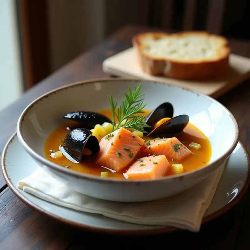 Bouillabaisse de Salmón y Mejillones: Receta Francesa en Olla Rápida y Alta en Omega-3