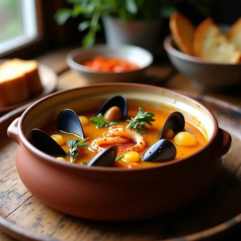 Bouillabaisse Francesa de Mariscos y Algas: Receta Tradicional con Toque Vegano