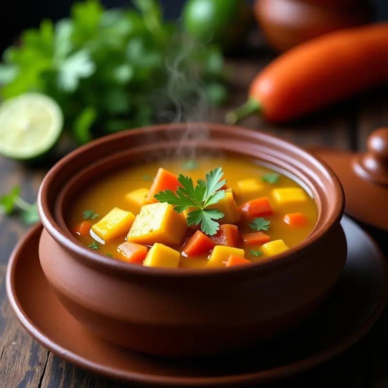Bouillon Cubano con Yuca y Plátano Maduro: Sopa Reconfortante y Energética