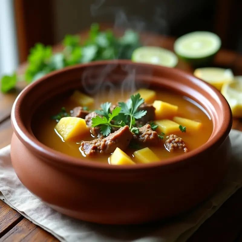 Bouillon Cubano con Yuca y Res: Sopa Tradicional para el Alma