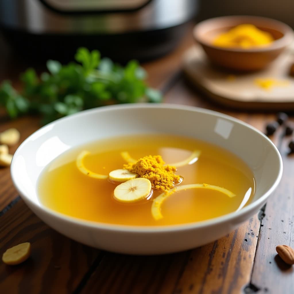 Bouillon de Huesos de Res con Jengibre y Cúrcuma: Caldo Desintoxicante en Instant Pot para Keto
