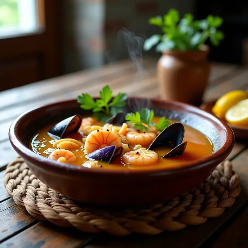 Bouillon de Mariscos con Azafrán y Ñame: Sopa Colombiana en Olla Expres para Día Frío