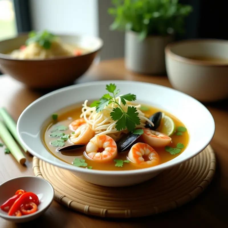 Bouillon de Mariscos con Jengibre y Citronela: Sopa Vietnamita Detox y Depurativa