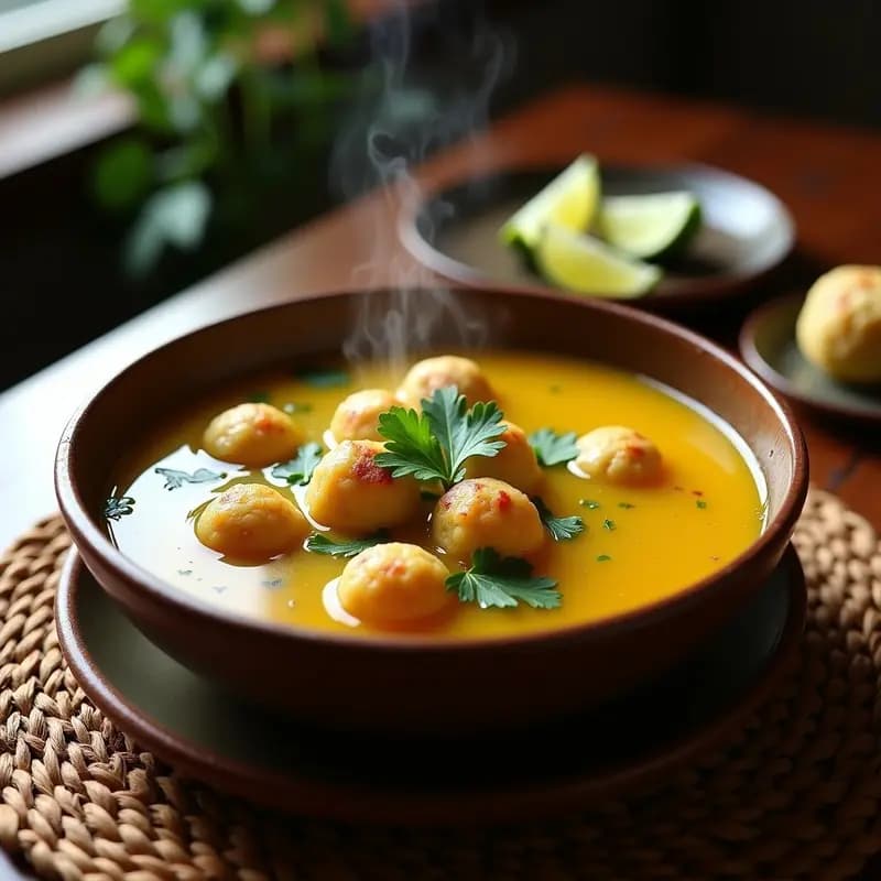 Bouillon Cubano de Yuca y Malanga con Albóndigas de Garbanzo: Sopa Vegana y Reconfortante