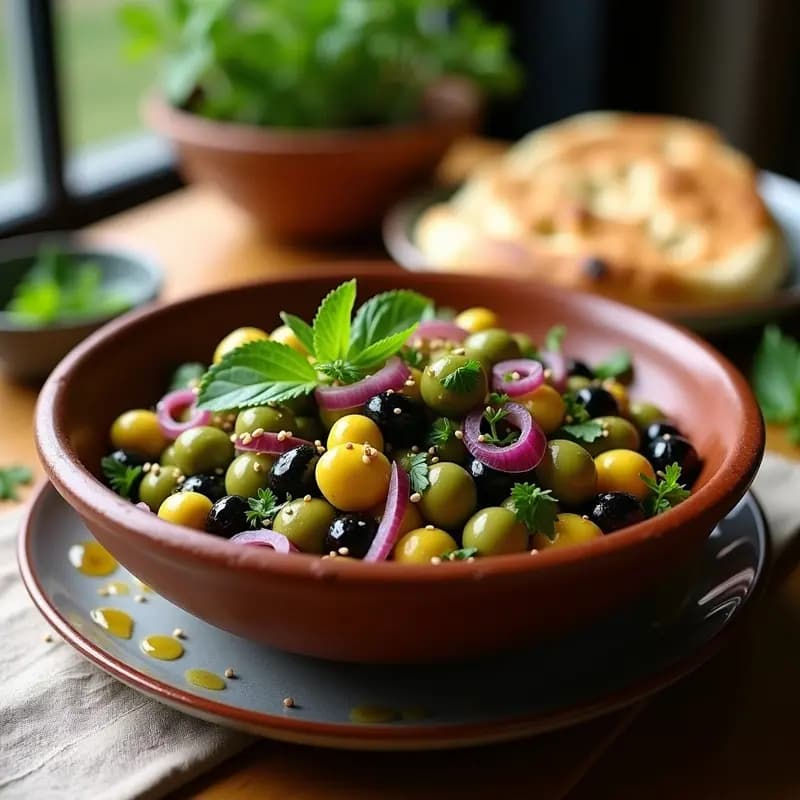 Boukha Bil Zeitoun: Cuencos Libaneses con Aceitunas, Limón y Especias