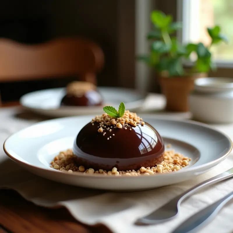 Boule de Chocolat Belga y Avellanas: Postre Francés Sin Azúcar y Sin Horno