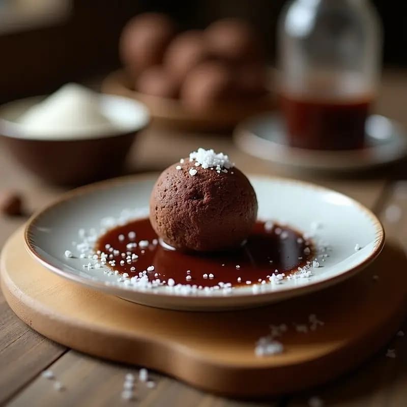 Boule de chocolat et noisette: Postre Francés de Chocolate y Avellana con Toque de Sal Marina