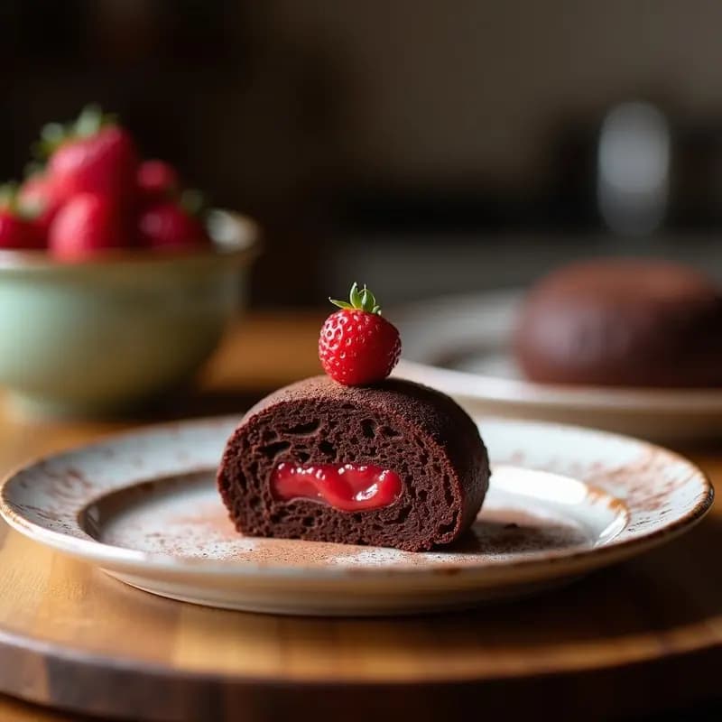 Boule de Chocolate con Relleno de Ganache de Frambuesa Receta Francesa Vegana