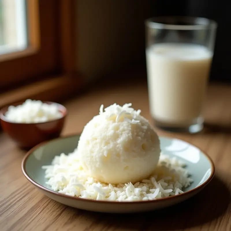 Boule de Neige con Leche de Almendras y Coco Rallado: Postre Francés Vegano y Sin Azúcar