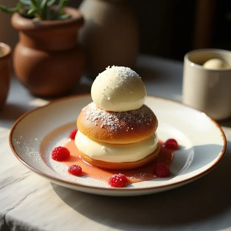 Boule de Neige: Postre Francés de Merengue y Helado de Vainilla