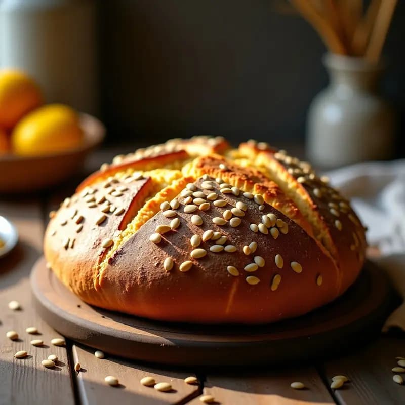 Boule de Pan de Centeno y Semillas de Girasol: Receta Francesa Sin Lactosa y Alta en Fibra