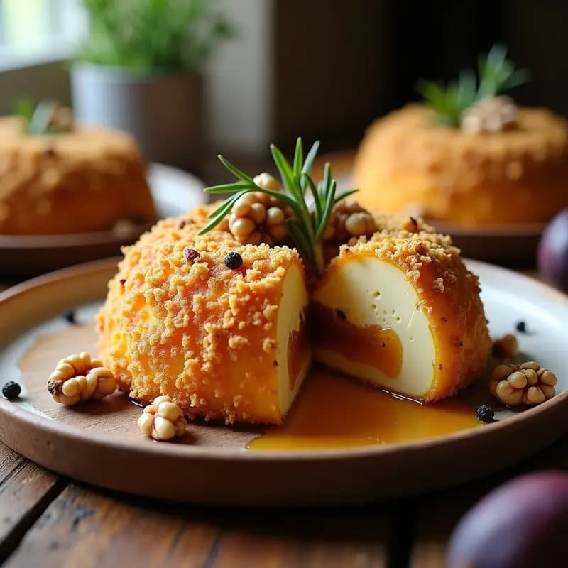 Boule de Queso Brie y Nueces con Mermelada de Higos: Entrante Francés Gourmet