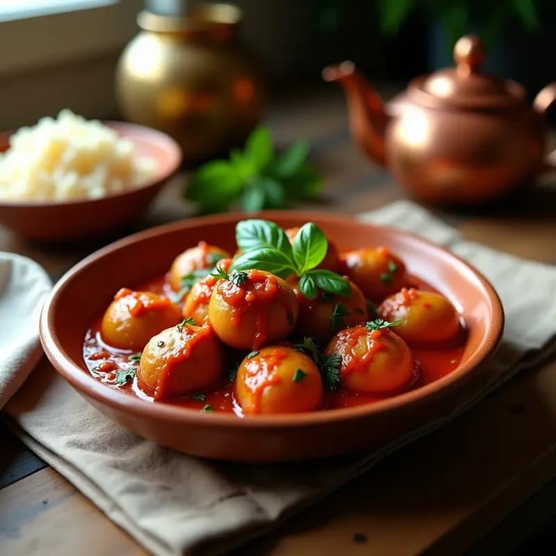 Bouletas de Carne con Salsa de Tomate y Albahaca: Receta Libanesas en Sartén y Sin Gluten