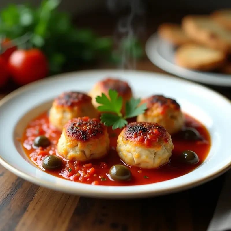 Boulettes de Atún con Salsa de Tomate y Aceitunas: Receta Francesa Alta en Omega-3