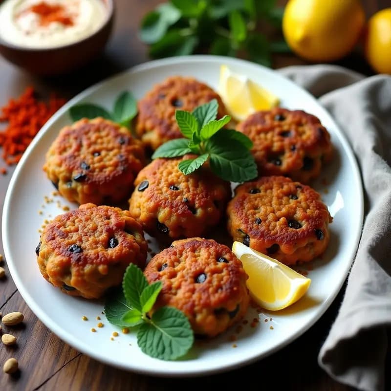 Boulettes de Berenjena y Lentejas Rojos: Albóndigas Libanesas Veganas en Airfryer