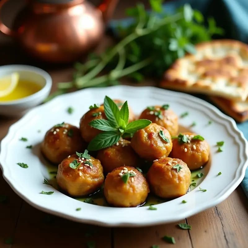 Boulettes de Berenjena y Mentas: Albóndigas Marroquíes Veganas en Olla Exprés