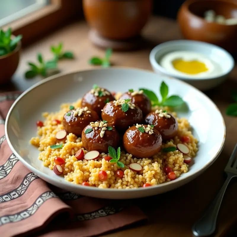 Boulettes de Cordero con Arroz Basmati: Receta Libanesa en Olla de Cocción Lenta