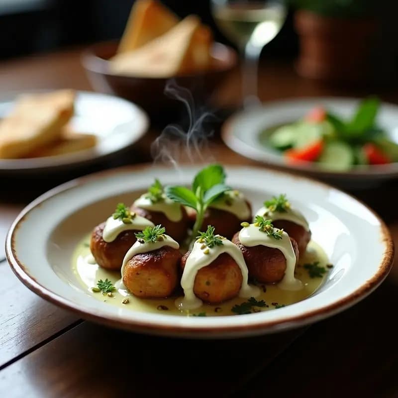 Boulettes de Cordero Marrocas con Salsa de Yogur y Mentol: Receta en Olla Lenta