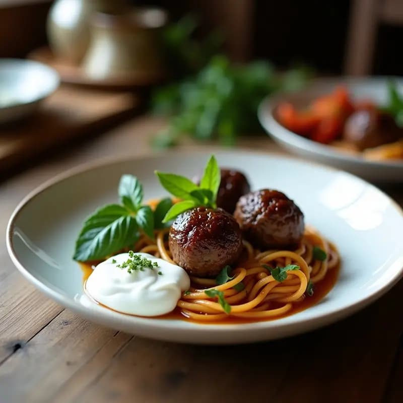Boulettes de Cordero con Salsa de Menta y Yogur de Coco: Receta argelina Sin Lácteos
