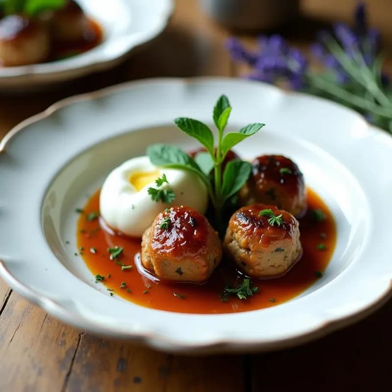 Boulettes de Cordero con Salsa de Mentas: Receta Francesa de Provenza en Olla Lenta