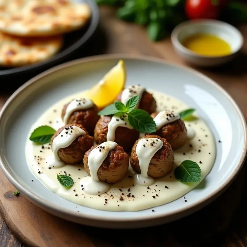 Boulettes de Cordero con Salsa de Yogur y Menta: Receta Libanesa en Olla Express