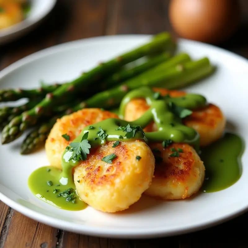 Bouletttes de Merluza y Patata con Salsa Verde: Receta Francesa Ligera y Sin Lactosa