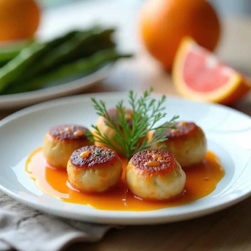 Boulettes de Merluza con Salsa de Cítricos y Eneldo: Receta Francesa Baja en Calorías